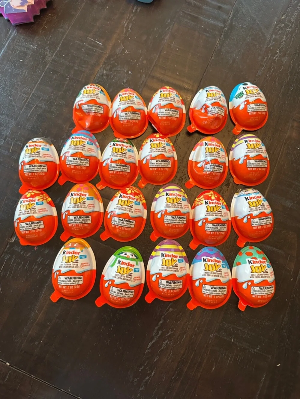 Kinder Joy Assorted Egg Candy - Orange & White - Set of 22